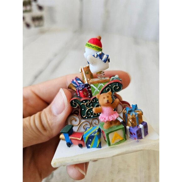 Owell? Toys sleigh snowman village accessory people bobble - Picture 8 of 9